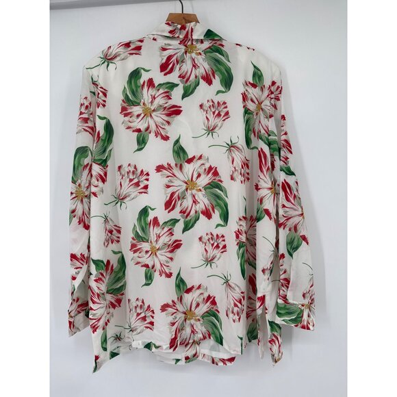 Linea By Louis DellOlio Floral Long Sleeve Blouse tunic size 2X plus Womens Top - Picture 3 of 4